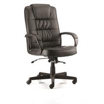 Moore Office Chairs | Moore Executive Leather Chair Black with Arms EX000050
