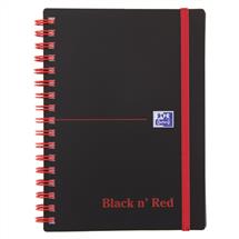 Oxford Black n Red Notebook A6 Poly Cover Wirebound Ruled 140 Pages