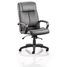 Plaza Executive Soft Bonded Leather Chair Black with Arms EX000052