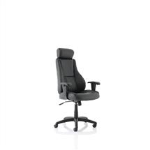 Winsor Black Leather Chair With Headrest EX000213 | In Stock
