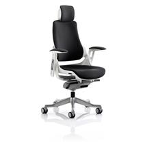 Zure Office Chairs | Zure Black Fabric With Arms With Headrest KC0161 | In Stock