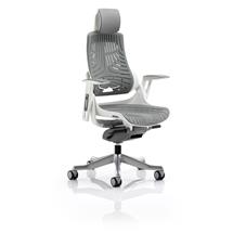 Zure Office Chairs | Zure Elastomer Gel Grey With Arms With Headrest KC0164