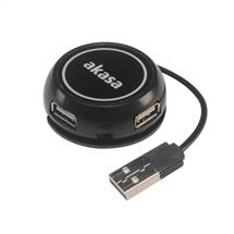 Interface Hubs | Akasa Connect4C 4-IN-1 USB 2.0 480 Mbit/s Black | In Stock