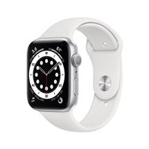 Apple Watch Series 6 GPS, 44mm Silver Aluminium Case with White Sport
