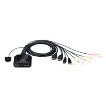 KVM Switch HDMI | ATEN 2-Port USB 4K HDMI Cable KVM Switch with Remote Port Selector