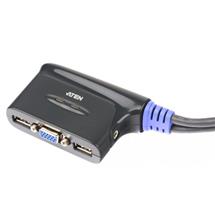 2-Port USB VGA/Audio Cable KVM Switch (1.8m) | Quzo UK