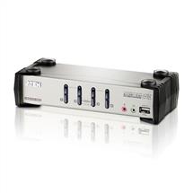 4 Port Kvmp Switch Ps2/Usb + Audio Support (4 Cables Inc) 4 Usb Hub