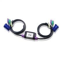 2 port Cable Integrated PS/2 KVM Switch | Quzo UK