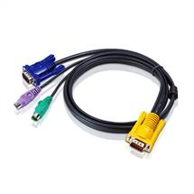 ATEN PS/2 KVM Cable 1,8m. Cable length: 1.8 m, Keyboard port type: