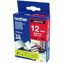 Brother TZe-435 label-making tape White on red | In Stock