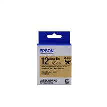 Epson Label-Making Tapes | Epson Label Cartridge Satin Ribbon LK-4KBK Black/Gold 12mm (5m)