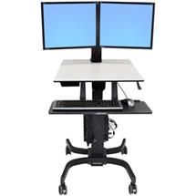 Ergotron Multimedia Carts & Stands | Ergotron WorkFitC, Dual SitStand Multimedia cart Black, Gray Flat