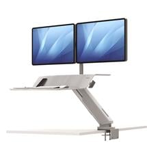 FELLOWES Laptop / Monitor Risers | Fellowes Lotus RT Sit-Stand Workstation – Dual White