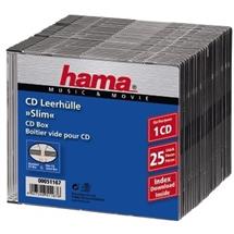 Hama CD Slim Box, black, pack of 25 pcs. CD capacity: 1 discs, Product