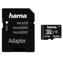 Hama MicroSDHC 16GB UHS Speed Class 10 UHSI 80MB/s with SD Card
