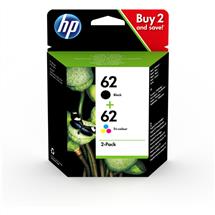 HP 62 2pack Black/Tricolor Original Ink Cartridges, Standard Yield,