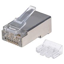 Intellinet RJ45 Modular Plugs, Cat6A, STP, 3prong, for solid wire, 15