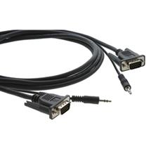 7.6m VGA & 3.5mm Male to VGA & 3.5mm Male Micro Cable - Black