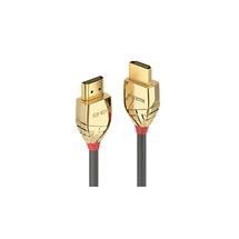 Gold, Grey | Lindy 5m High Speed HDMI Cable, Gold Line | In Stock