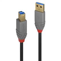 Black, Grey | Lindy 2m USB 3.2 Type A to B Cable, 5Gbps, Anthra Line
