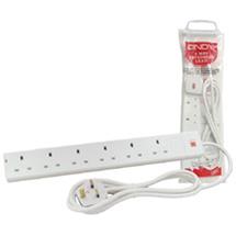 Lindy 5m 6Way UK Mains Power Extension, White. Product colour: White.