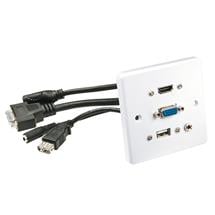 Lindy  | Lindy 60220 HDMI + VGA + USB A + 3.5mm White socket-outlet