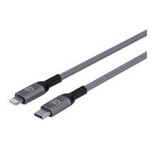 Manhattan Charge & Sync Lightning® Cable, USB-C to Lighting, 1.8m, Male to Male, MFi Certified (App | Manhattan Charge & Sync Lightning® Cable, USBC to Lighting, 1.8m, Male