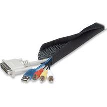 Cable Sleeves | Manhattan FlexWrap Cable Tidy, 1.8m, Black, Tidies up and helps