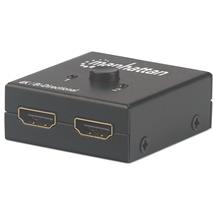 Manhattan HDMI Switch 2Port, 4K@30Hz, BiDirectional, Black, Displays