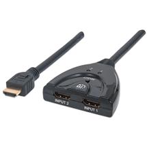 Manhattan HDMI Switch 2Port, 1080p, Connects x2 HDMI sources to x1