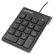 Manhattan Numeric Keypad, Wired, USBA, 18 Full Size Keys, Black,