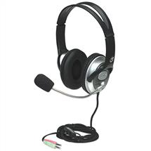Manhattan Stereo Over-Ear Headset (3.5mm), Microphone Boom (padded), Adjustable Steel Headband, In- | Manhattan Stereo OverEar Headset (3.5mm) (Clearance Pricing),