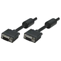 VGA Cables | Manhattan SVGA Extension Cable with Ferrite Cores, HD15, 4.5m, Male to