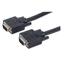Manhattan SVGA Monitor Cable, HD15, 1.8m, Male to Male, Compatible with VGA, Fully Shielded, Black, | Manhattan SVGA Monitor Cable, HD15, 1.8m, Male to Male, Compatible