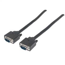 Manhattan VGA Monitor Cable, 1.8m, Black, Male to Male, HD15, Cable of