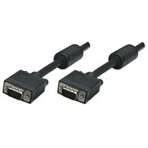 Manhattan VGA Monitor Cable (with Ferrite Cores), 1.8m, Black, Male to