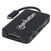 Manhattan Video Converters | Manhattan USBC Dock/Hub, Ports (x4): DisplayPort, DVII, HDMI or VGA,