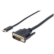 Manhattan USBC to DVID Cable, 1080p@60Hz, 2m, Male to Female, Black,