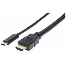 Manhattan USBC to HDMI Cable, 4K@30Hz, 2m, Black, Male to Male, Three