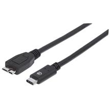 Manhattan USBC to MicroUSB Cable, 1m, Male to Male, Black, 10 Gbps