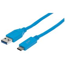 Manhattan USB-C to USB-A Cable, 1m, Male to Male, 10 Gbps (USB 3.2 Gen2 aka USB 3.1), 3A (fast char | Manhattan USBC to USBA Cable, 1m, Male to Male, 10 Gbps (USB 3.2 Gen2