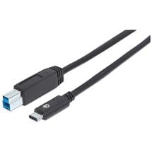 Manhattan USBC to USBB Cable, 1m, Male to Male, Black, 10 Gbps (USB