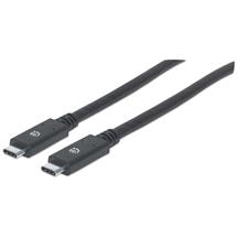 Manhattan USBC to USBC Cable, 2m, Male to Male, Black, 5 Gbps (USB 3.2