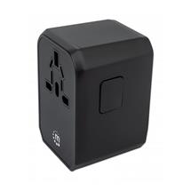 Manhattan Wall/Power Travel Adapter, Wall Charger plus 1x USBC and 3x
