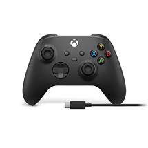 Microsoft Xbox Wireless Controller + USBC Cable Black Gamepad Analogue