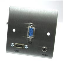 Nexxia 819960 socket-outlet HDMI + VGA + 3.5mm Stainless steel