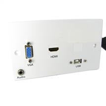 Nexxia NX-071XQB-5 socket-outlet VGA + HDMI + 3.5mm + USB Type B White
