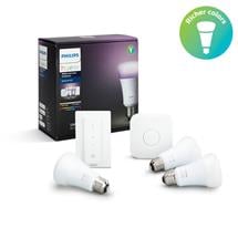 Smart Home | Philips Hue White and colour ambience 3 x E27 bulb Starter kit E27