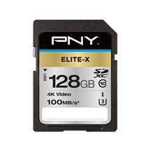 PNY EliteX. Capacity: 128 GB, Flash card type: SDXC, Flash memory