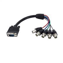 Startech Video Cable | StarTech.com 1 ft Coax HD15 VGA to 5 BNC RGBHV Monitor Cable - M/F